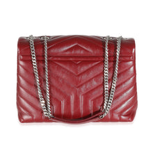 Load image into Gallery viewer, Burgundy Calfskin Medium Loulou Chain Bag
