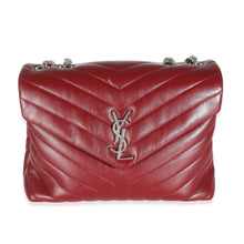 Load image into Gallery viewer, Burgundy Calfskin Medium Loulou Chain Bag
