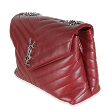Load image into Gallery viewer, Burgundy Calfskin Medium Loulou Chain Bag

