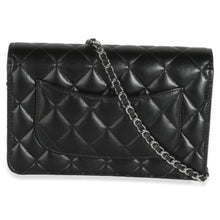 Load image into Gallery viewer, Black Quilted Lambskin Classic Wallet On Chain
