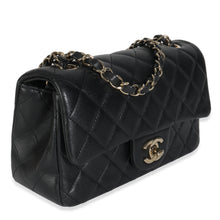 Load image into Gallery viewer, Black Quilted Lambskin Mini Rectangular Flap Bag
