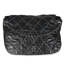 Load image into Gallery viewer, Black Calfskin Double Stitch Accordion Flap Bag
