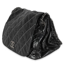 Load image into Gallery viewer, Black Calfskin Double Stitch Accordion Flap Bag
