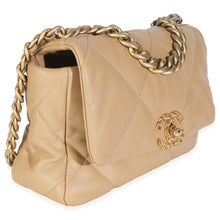 Load image into Gallery viewer, Beige Quilted Lambskin Chanel 19 Flap Bag
