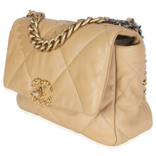 Load image into Gallery viewer, Beige Quilted Lambskin Chanel 19 Flap Bag
