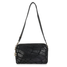 Load image into Gallery viewer, Vintage Black Lambskin Jersey Scales Camera Case
