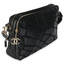 Load image into Gallery viewer, Vintage Black Lambskin Jersey Scales Camera Case
