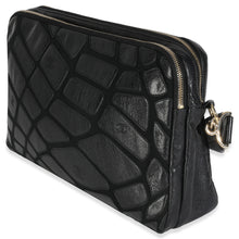 Load image into Gallery viewer, Vintage Black Lambskin Jersey Scales Camera Case
