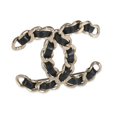 Load image into Gallery viewer, Gold-Plated  2016 Leather CC Brooch
