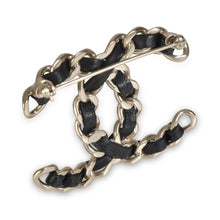 Load image into Gallery viewer, Gold-Plated  2016 Leather CC Brooch
