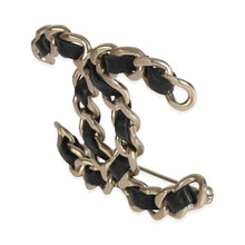 Load image into Gallery viewer, Gold-Plated  2016 Leather CC Brooch
