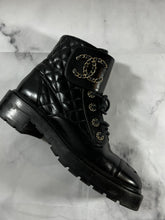 Load image into Gallery viewer, Chanel Black Quilted Leather Bravo Combat Boots
