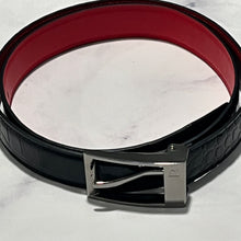 Load image into Gallery viewer, Christian Louboutin Black Alligator Embossed Belt
