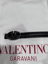 Load image into Gallery viewer, Valentino Garavani Black Leather Skinny Belt With V Logo Buckle
