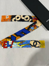 Load image into Gallery viewer, Chanel Comic Multicolor Twilly Silk Scarf
