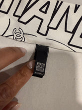 Load image into Gallery viewer, Chanel Comic Black White Twilly Silk Bandeau Scarf
