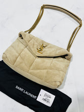 Load image into Gallery viewer, Saint Laurent YSL Beige Suede Lou Puffer
