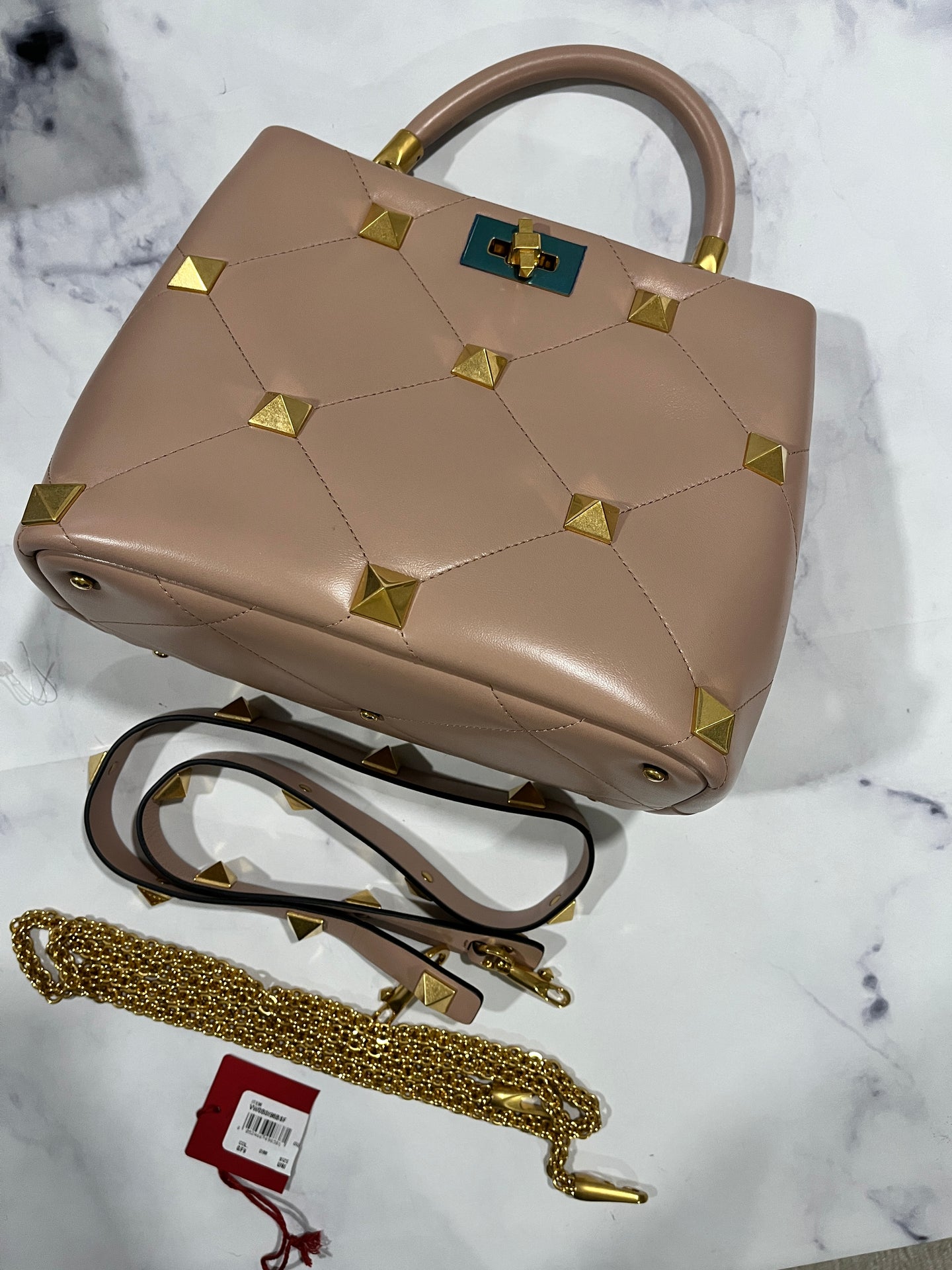 Valentino Medium Roman Rockstud Top Handle Crossbody Bag