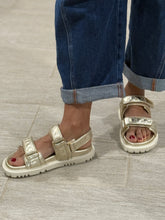 Load image into Gallery viewer, Dior DiorAct Gold Metallic Dad Sandals

