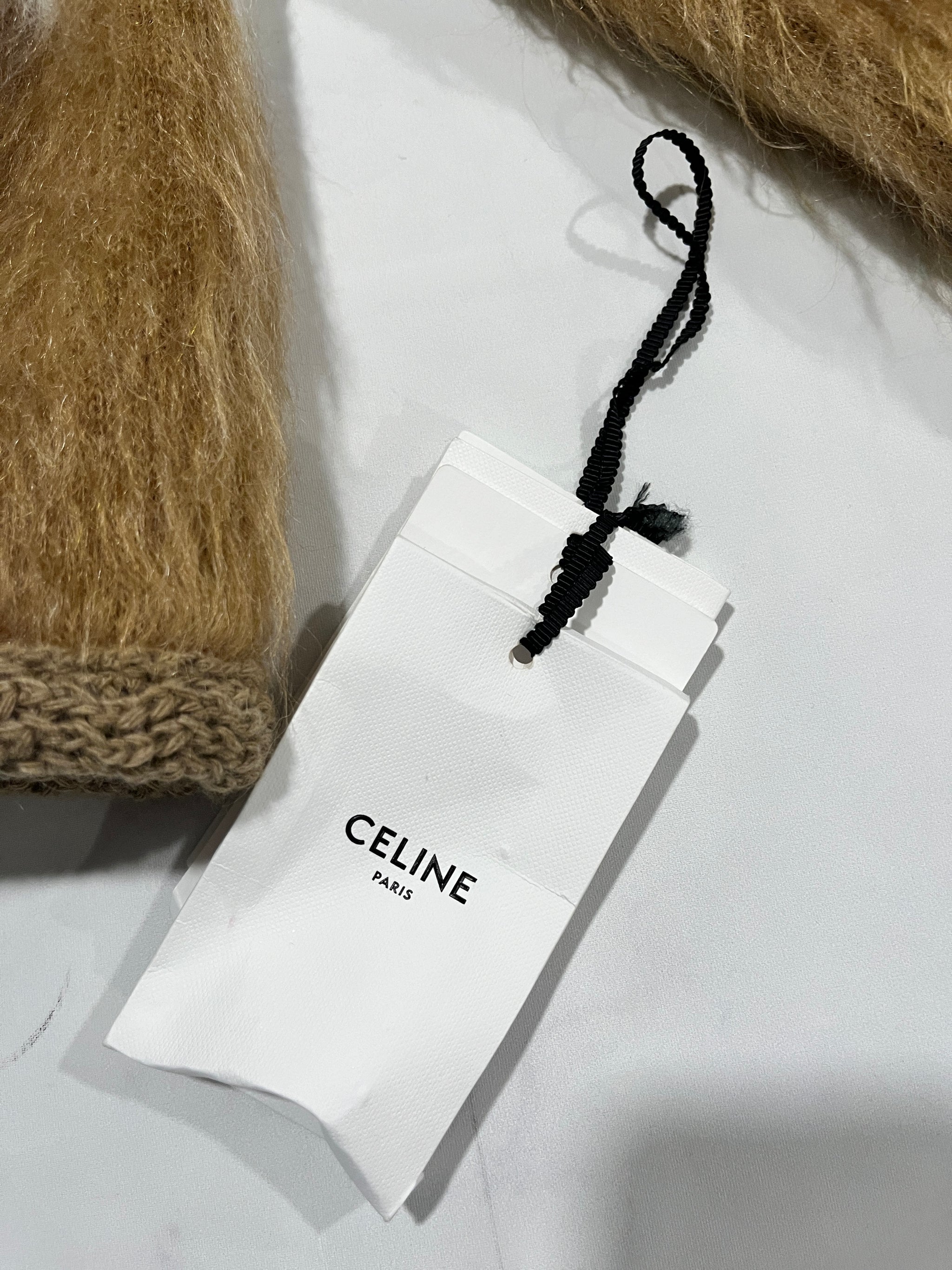 Celine Mohair Colorblock Cardigan Sweater Size L – The 