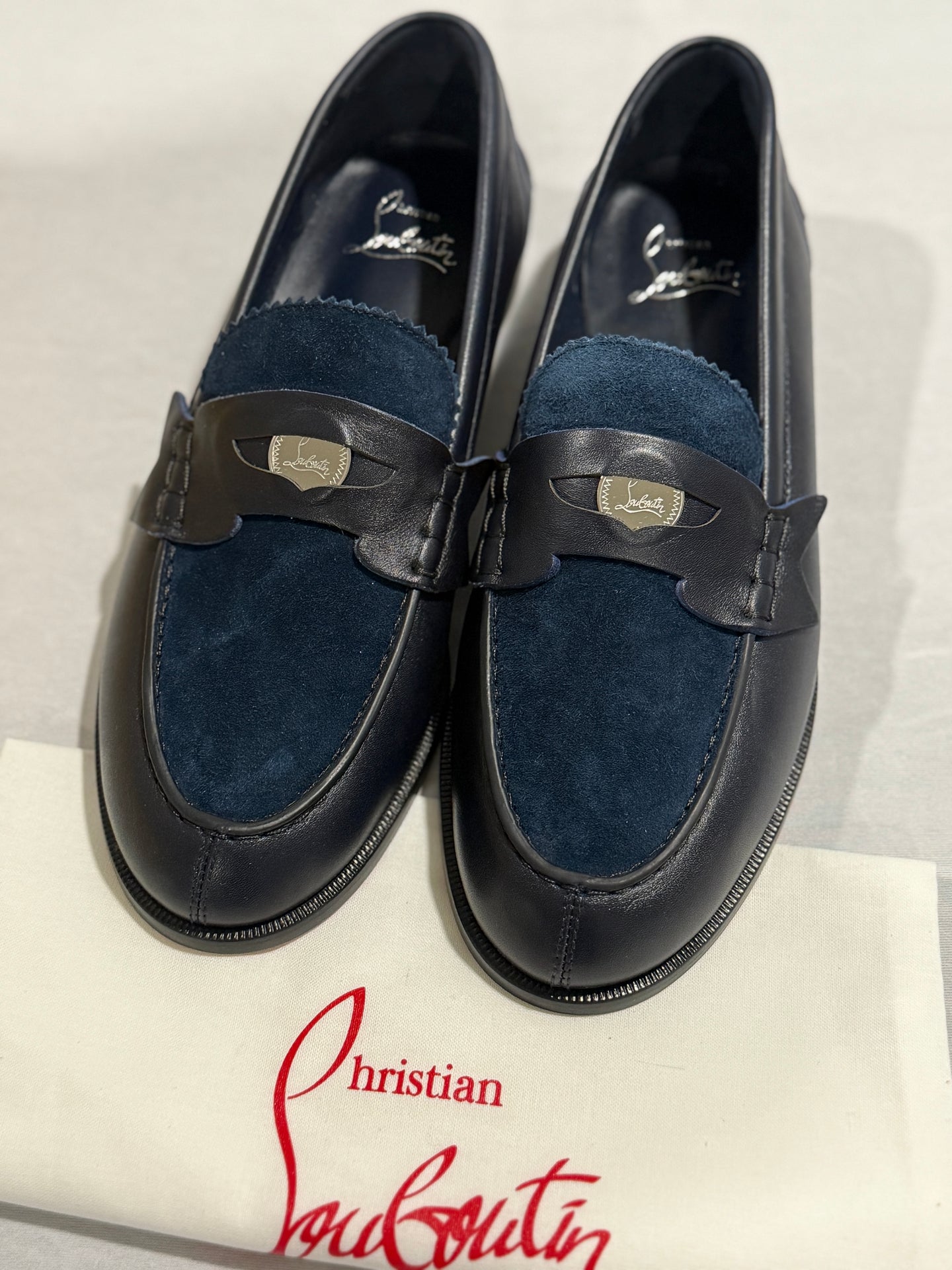 Christian Louboutin Marine Navy Penny Loafer