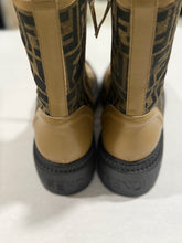Load image into Gallery viewer, Fendi Brown Zucca Leather Lace Up Combat Boots
