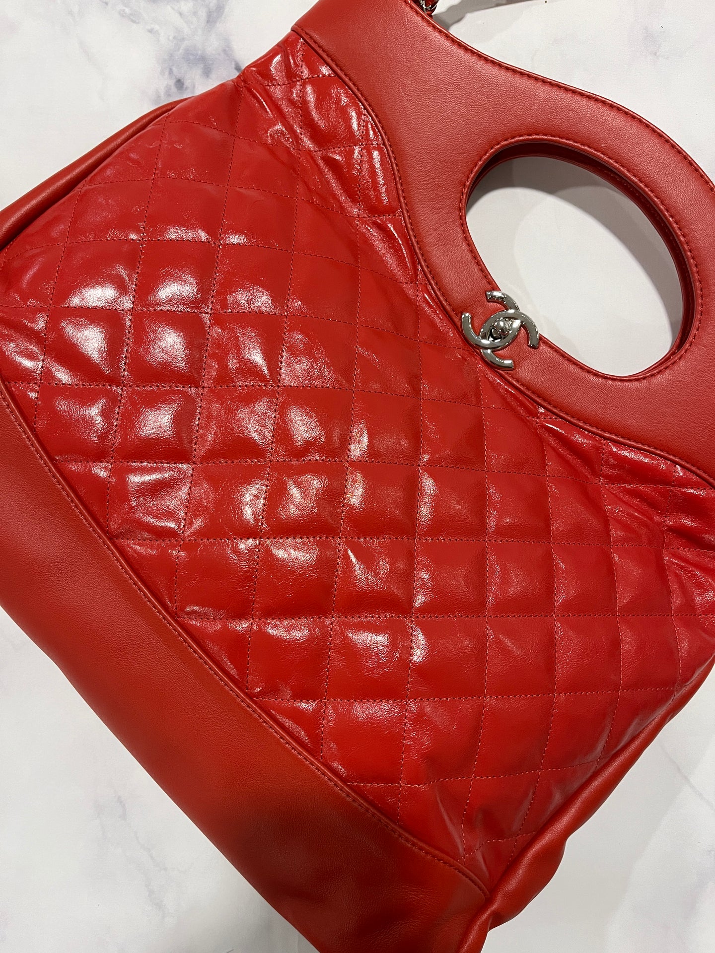 Chanel 31 Red Large Crossbody Shopping  Handbag