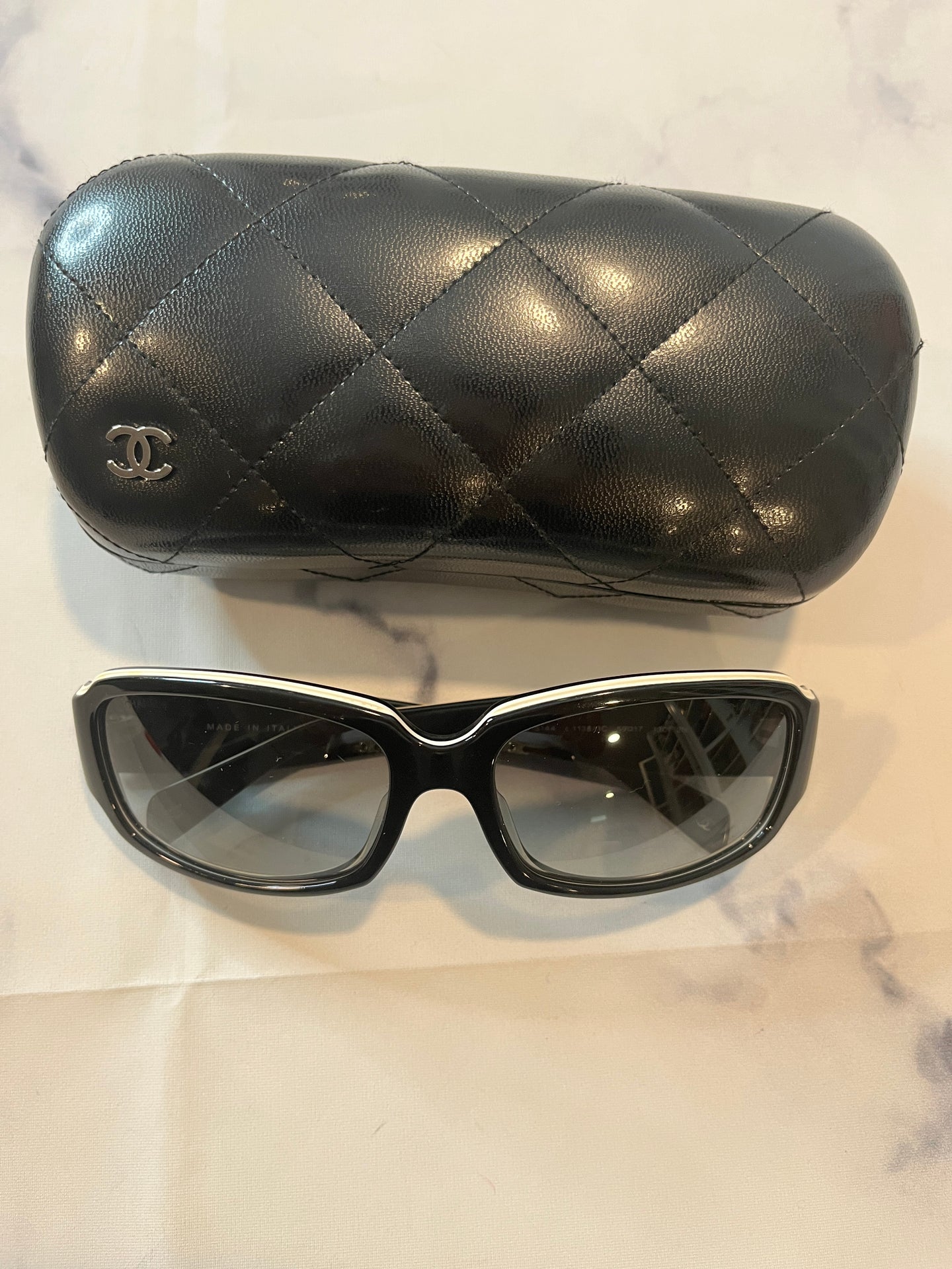 Chanel Black White Sunglasses