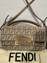 Load image into Gallery viewer, Fendi Beige Ivory Mini  Baguette Crossbody Tophandle Bag

