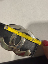 Load image into Gallery viewer, Chanel SHW Buckle Black/Camel Reversible Leather Belt
