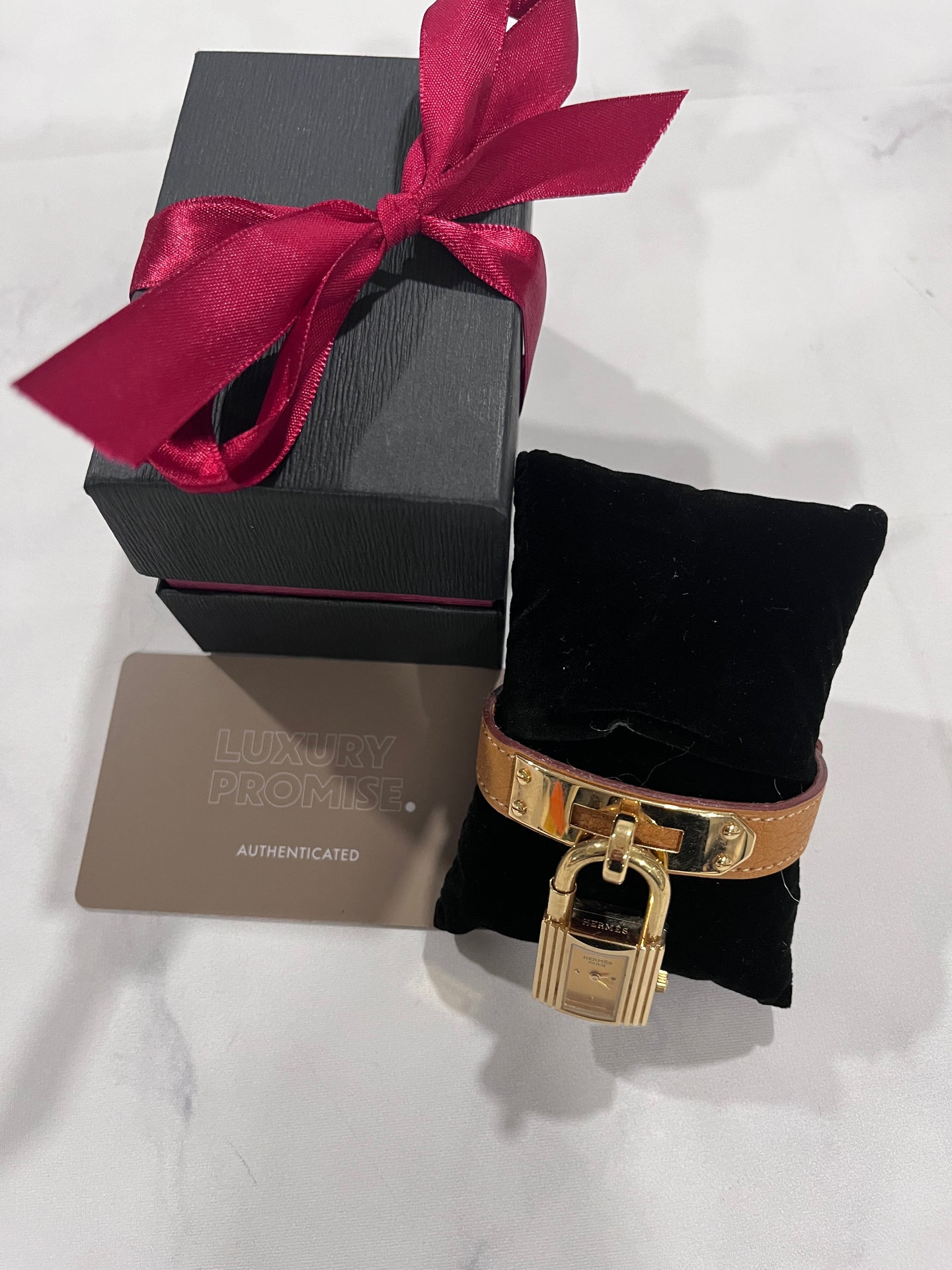 Hermes Vintage Kelly Watch Gold Plated Gold Strap