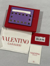Load image into Gallery viewer, Valentino Garavani Purple Rockstud Card Case
