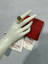 Load image into Gallery viewer, Valentino Garavani VLogo Pink Crystal Ring Size M
