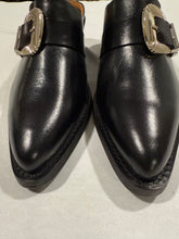 Load image into Gallery viewer, Partlow Black Silver Hardware Slip On Mules
