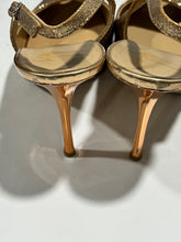 Load image into Gallery viewer, Giuseppe Zanotti Glitter Gold Leather Slingback Sandals
