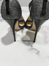 Load image into Gallery viewer, Jimmy Choo Glitter Leather Peeptoe Sandals
