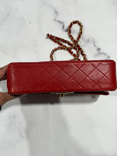 Load image into Gallery viewer, Chanel Classic Red Lambskin Double Flap Small Handbag
