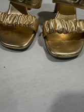 Load image into Gallery viewer, Louis Vuitton Vintage Gold Metallic 2 Strap Sandal
