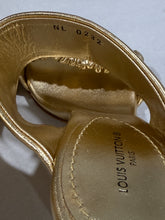 Load image into Gallery viewer, Louis Vuitton Vintage Gold Metallic 2 Strap Sandal
