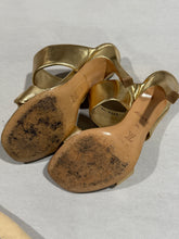 Load image into Gallery viewer, Louis Vuitton Vintage Gold Metallic 2 Strap Sandal
