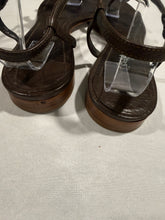 Load image into Gallery viewer, Chanel Chocolate Brown Silvertone CC Sandals
