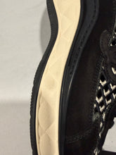 Load image into Gallery viewer, Chanel 21C Black Gray Lattice Suede CC Sneaker
