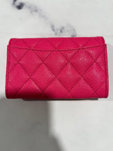 Load image into Gallery viewer, Chanel Hot Pink Caviar Flap Card Case
