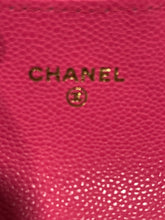 Load image into Gallery viewer, Chanel Hot Pink Caviar Flap Card Case
