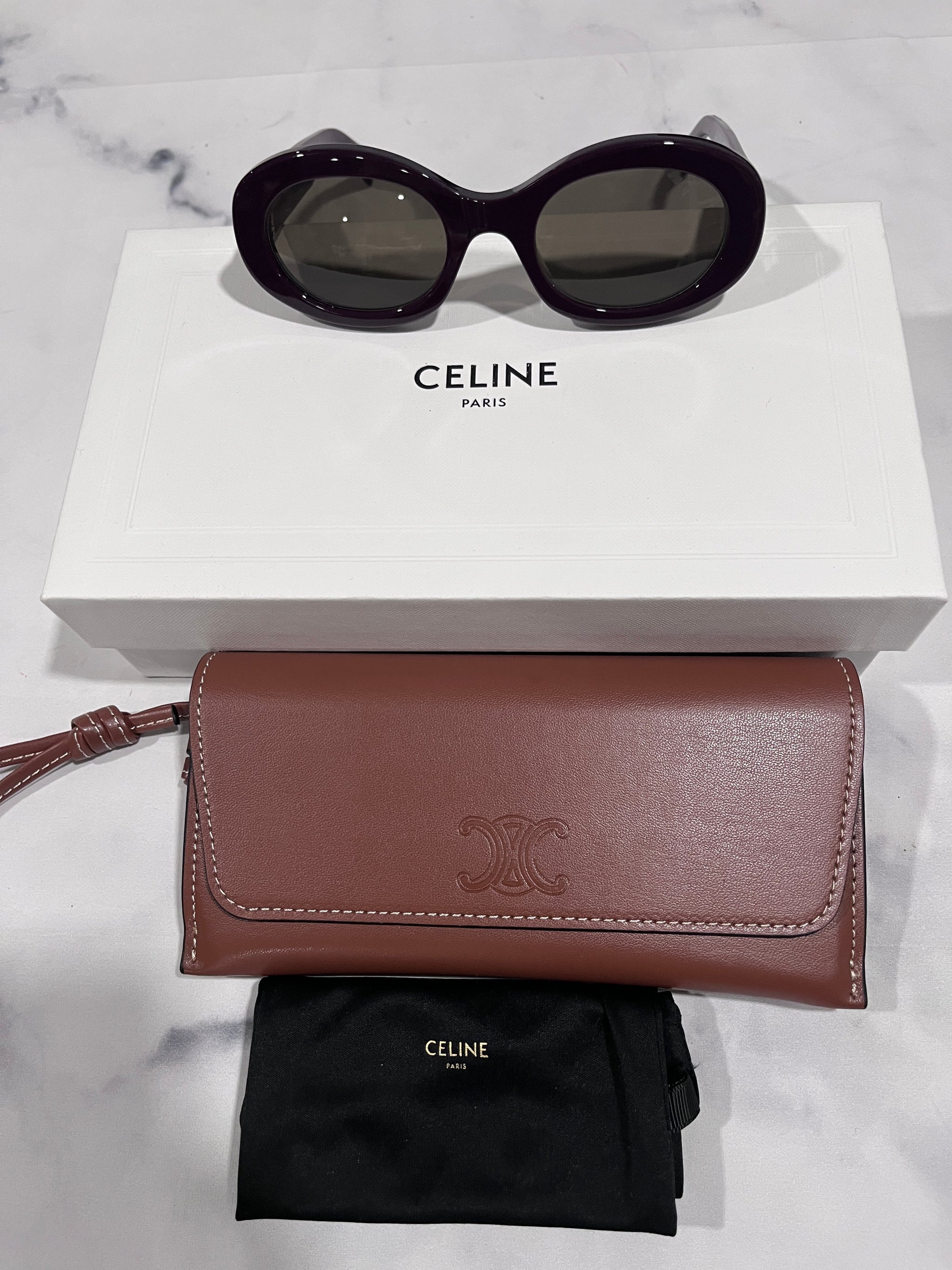 Celine Dark Sunglasses with Case Celine CL40187I XL (51 - 16) with Grey lenses and Black  main image 2