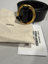 Load image into Gallery viewer, Saint Laurent GHW Buckle Black Leather Belt
