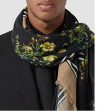 Load image into Gallery viewer, Burberry Watercolor Floral Gauze Wool Silk Scarf

