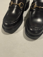 Load image into Gallery viewer, Gucci Horsebit Black Leather Round Toe Loafers
