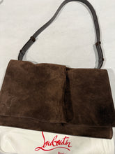 Load image into Gallery viewer, Christian Louboutin Chocolate Brown Suede Shoulder Flap Bag

