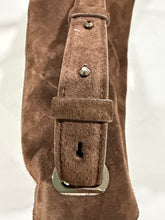 Load image into Gallery viewer, Christian Louboutin Chocolate Brown Suede Shoulder Flap Bag
